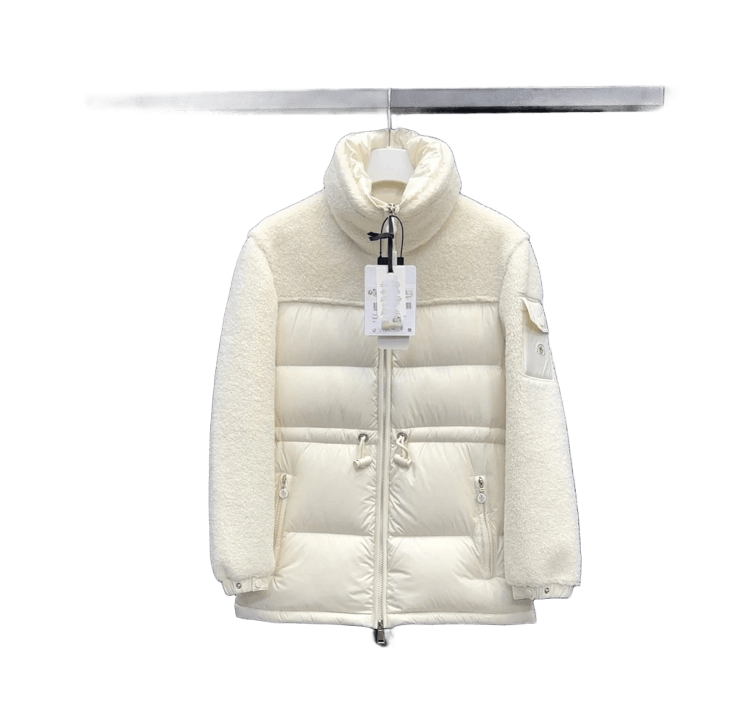 Moncler Beige Down Jacket: Unisex Winter Warm, Windproof & Shearling