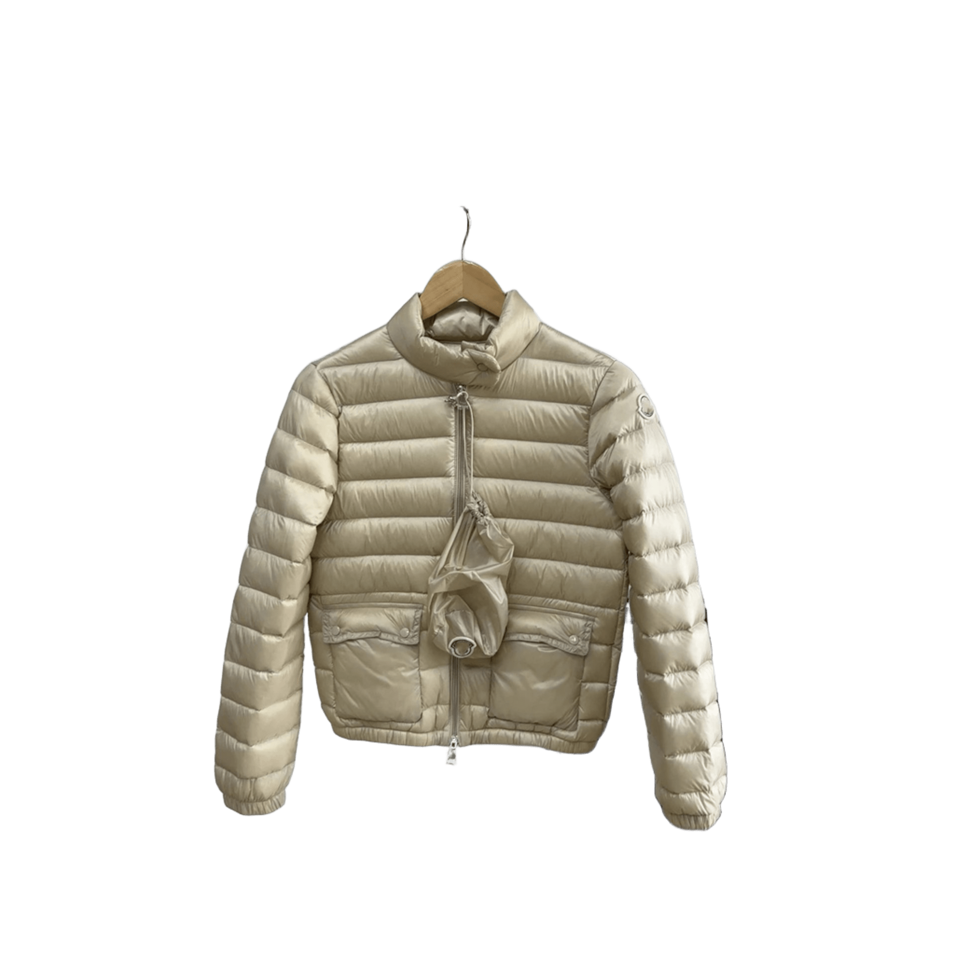 Moncler Beige Down Jacket: Warm Unisex Urban Winter Coat