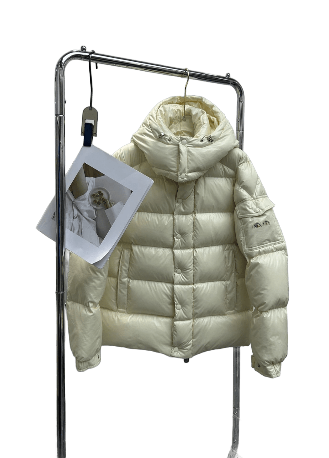 Moncler Beige Quilted Hooded Down Jacket: Unisex Warm Coat