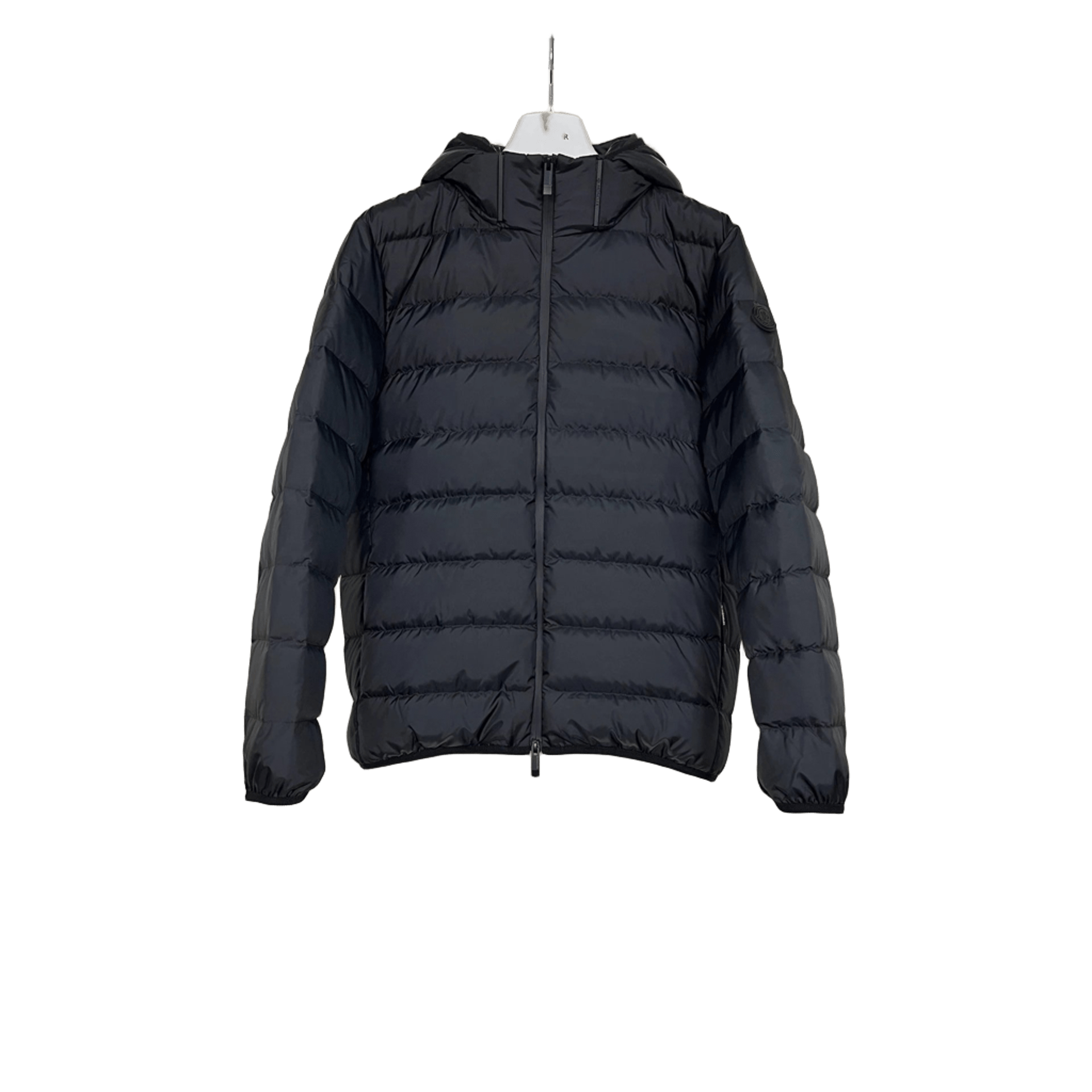 Moncler Black Down Jacket, Hooded Unisex Winter Coat