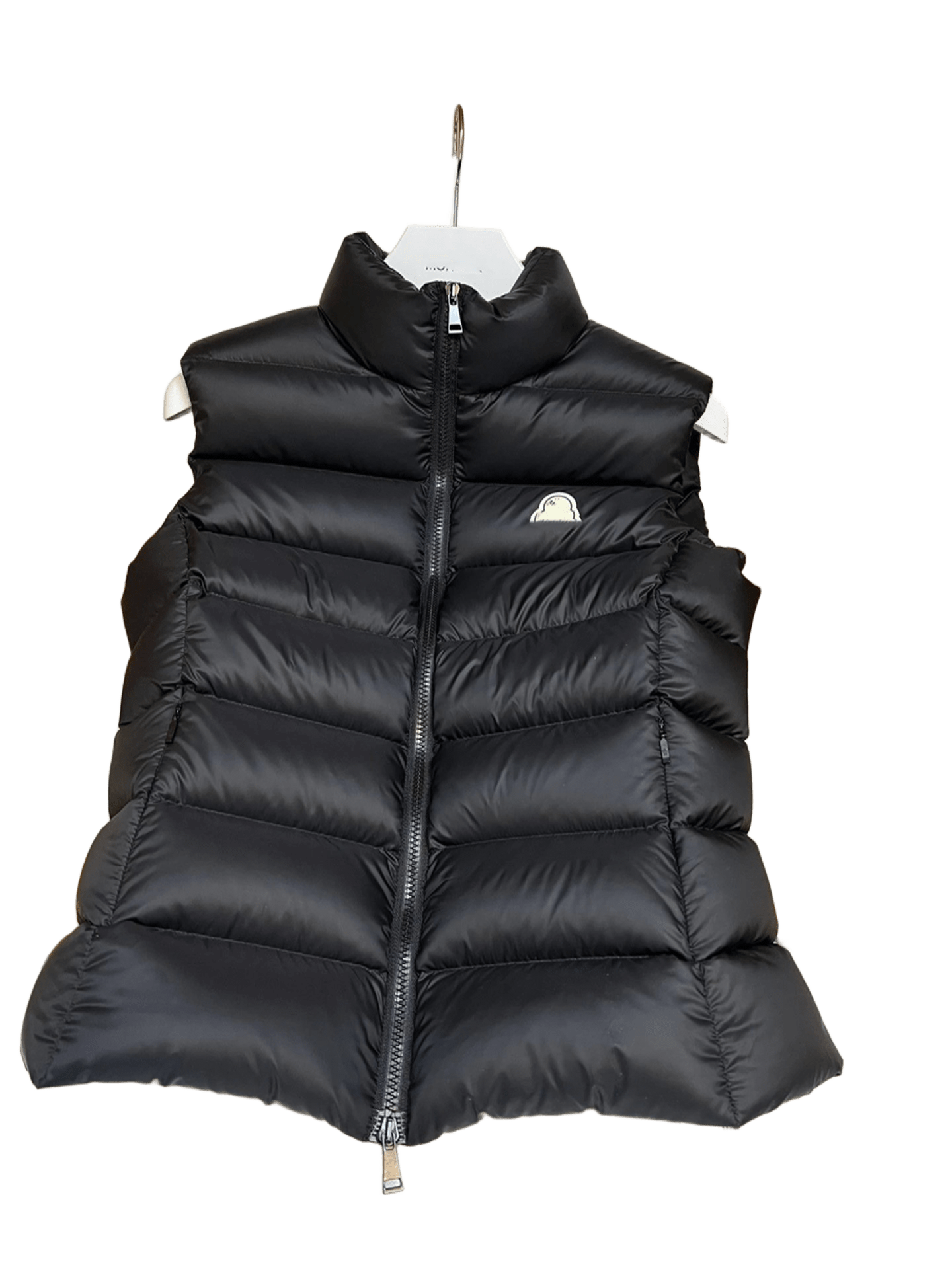 Moncler Black Down Vest: Warm Unisex Puffer Jacket, Iconic Logo