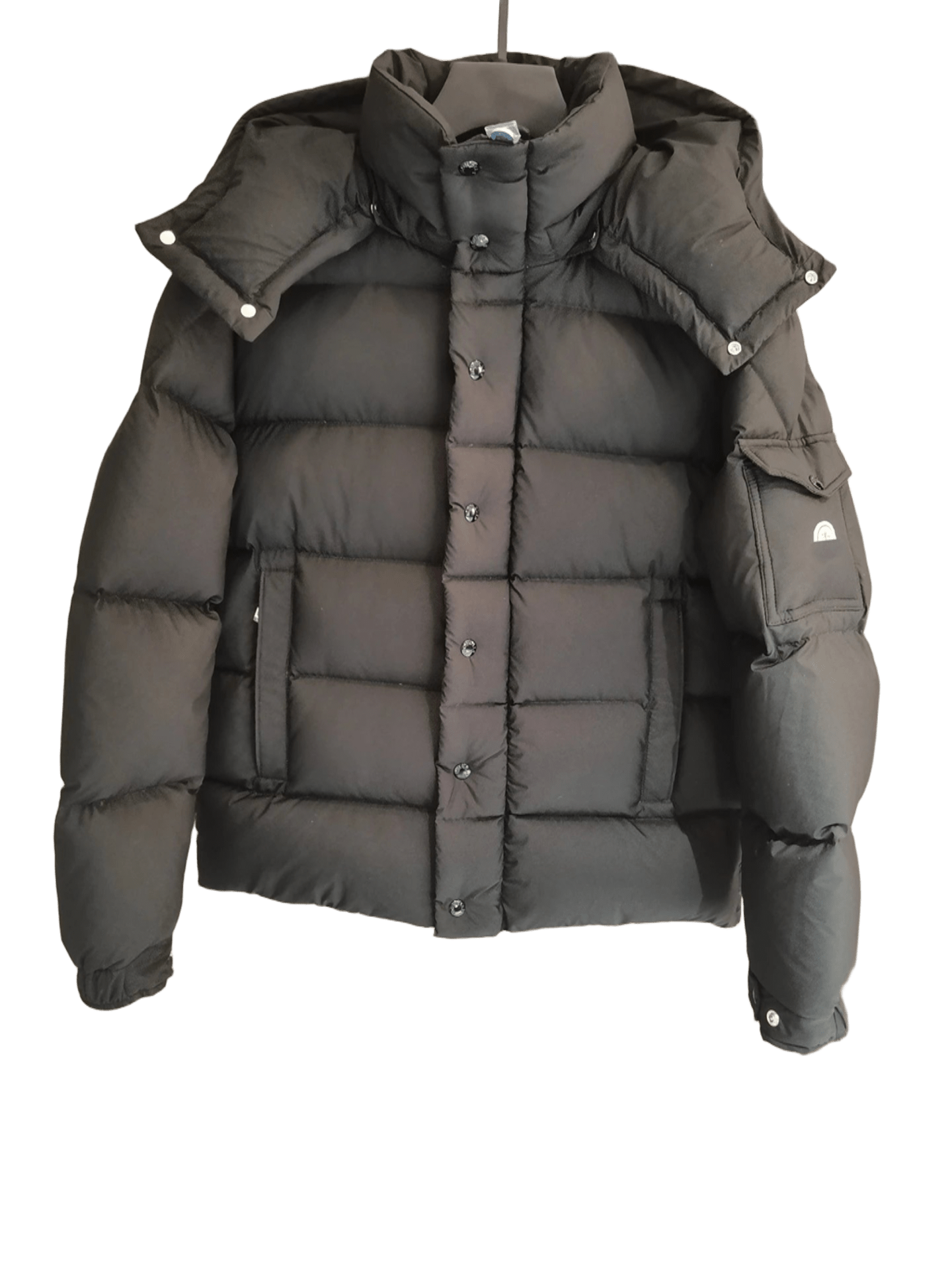 Moncler Black Hooded Down Jacket: Warm Unisex Urban Coat