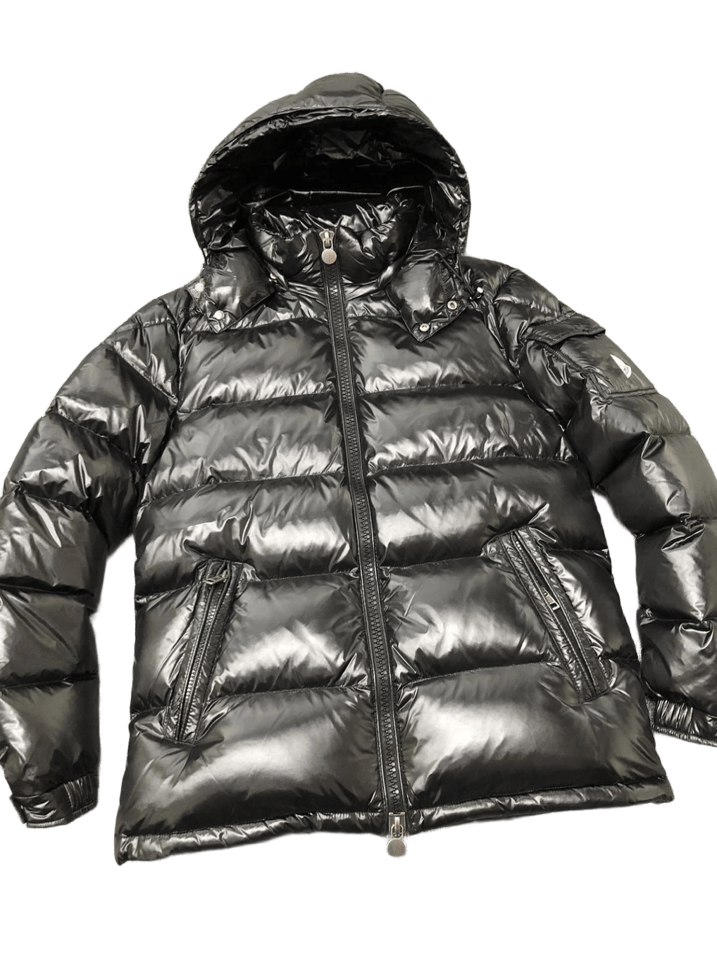 Moncler Black Hooded Down Jacket: Warm Unisex Urban Coat