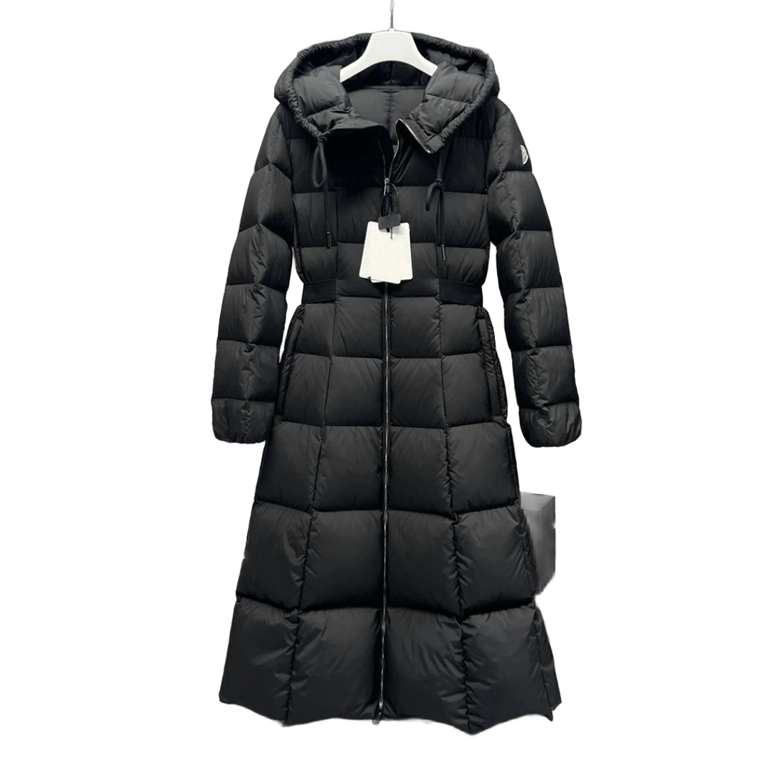 Moncler Black Long Down Jacket, Hooded, Belted, Unisex Winter Coat