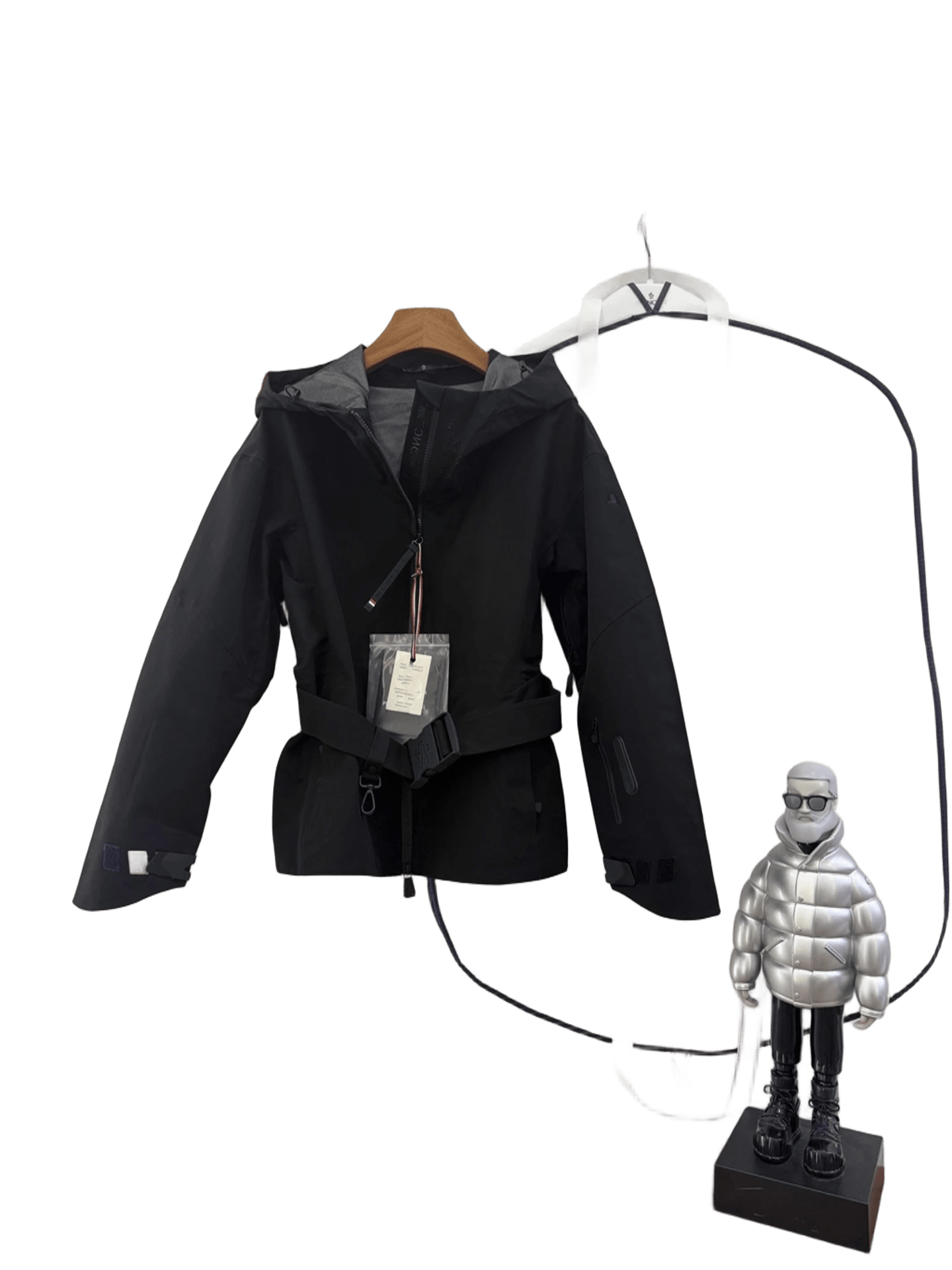 Moncler Black Windproof Hooded Jacket | Unisex Urban Coat