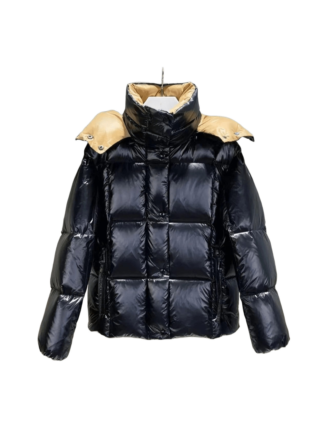 Moncler Glossy Black Down Jacket: Warm Urban Winter Coat