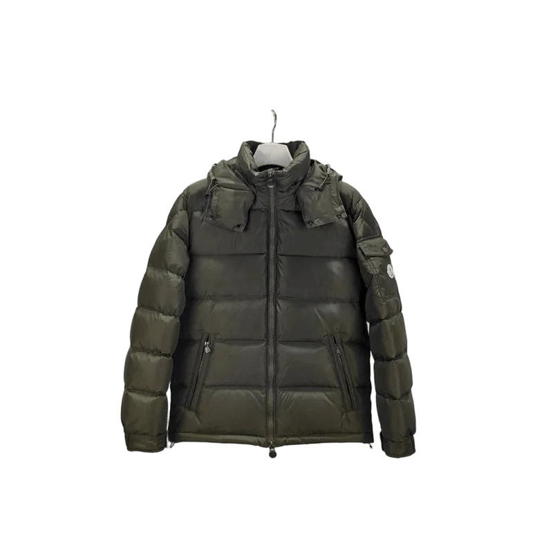 Moncler Green Hooded Down Jacket: Warm Unisex Urban Winter Coat