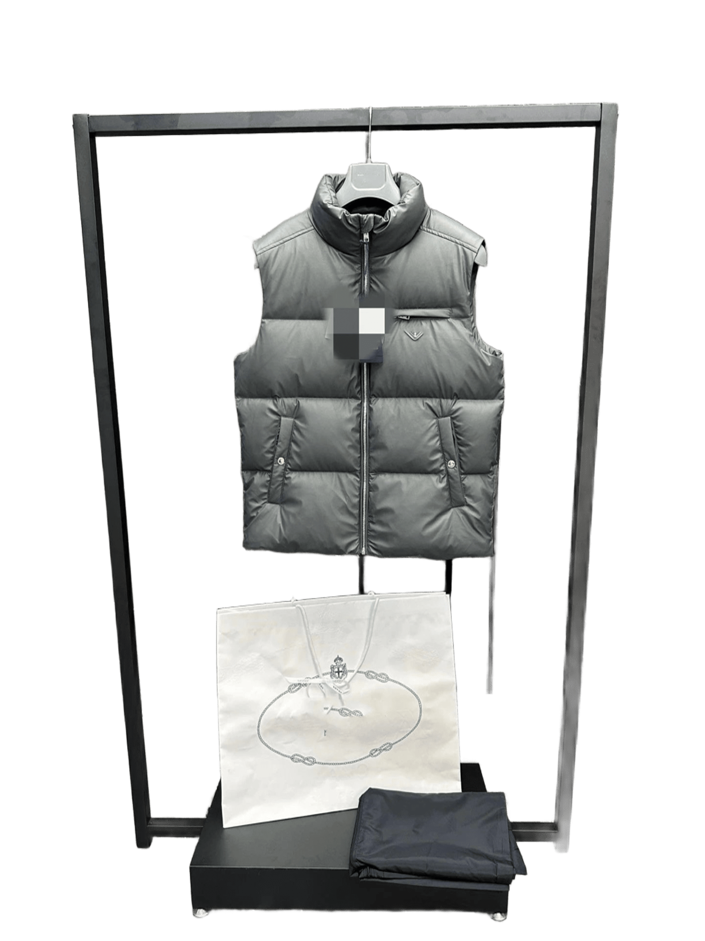 Moncler Grey Quilted Down Puffer Vest for Men & Women