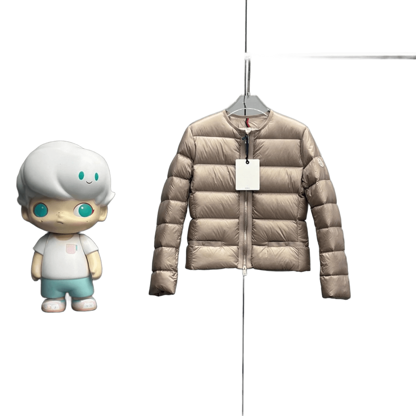 Moncler Khaki Down Jacket: Urban Winter Coat for Men & Women