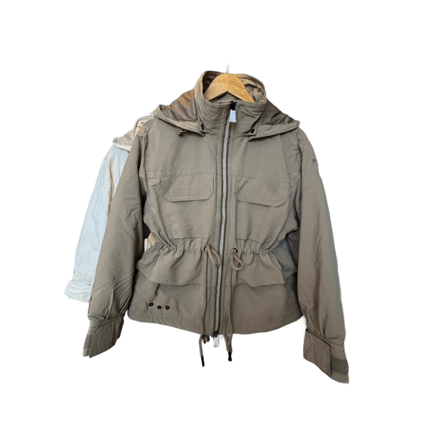 Moncler Khaki Windproof Jacket: Unisex, Durable, Multi-Pocket Outdoor Wear