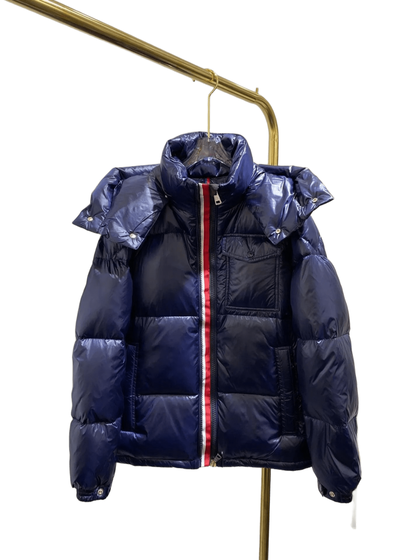 Moncler Navy Blue Hooded Down Jacket: Warm Unisex Winter Coat