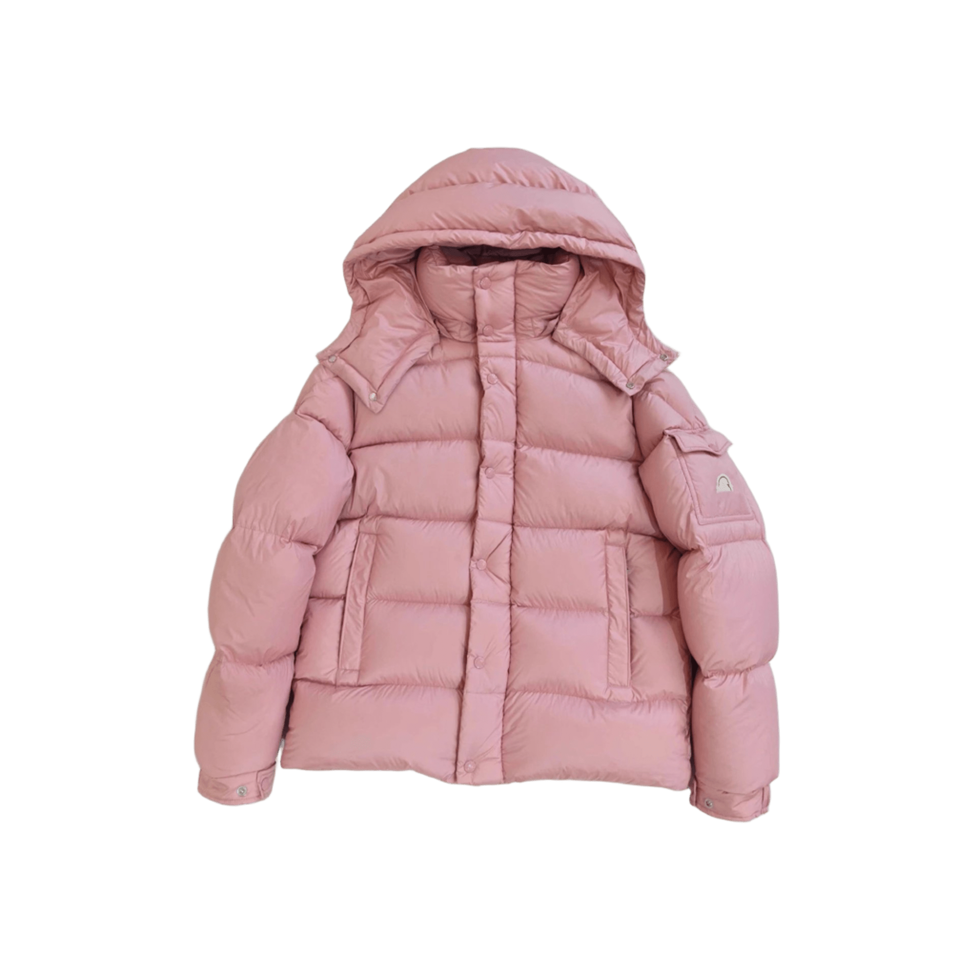 Moncler Pink Hooded Down Jacket for Women: Warm & Chic