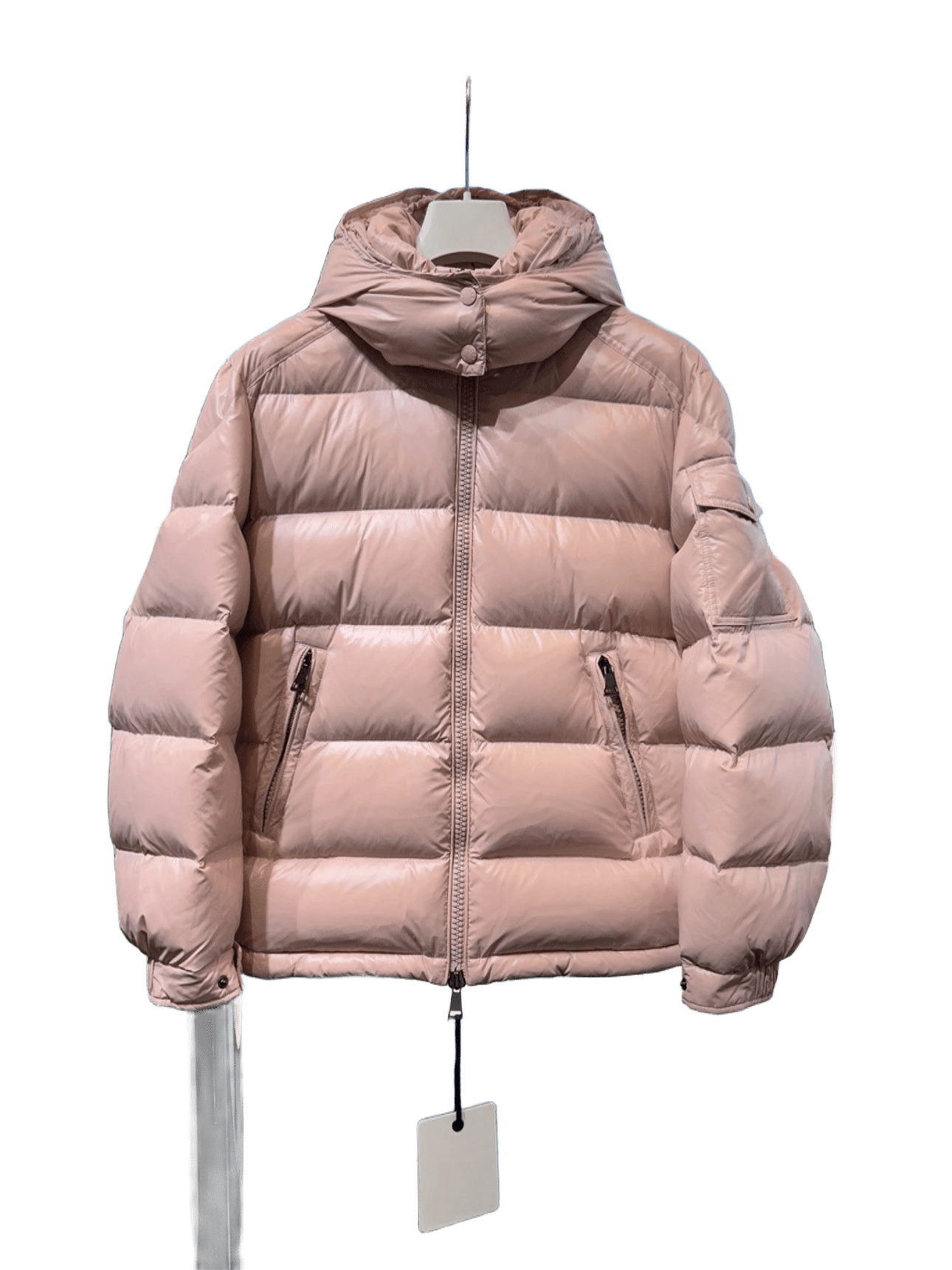 Moncler Pink Hooded Down Jacket: Warm Unisex Winter Coat