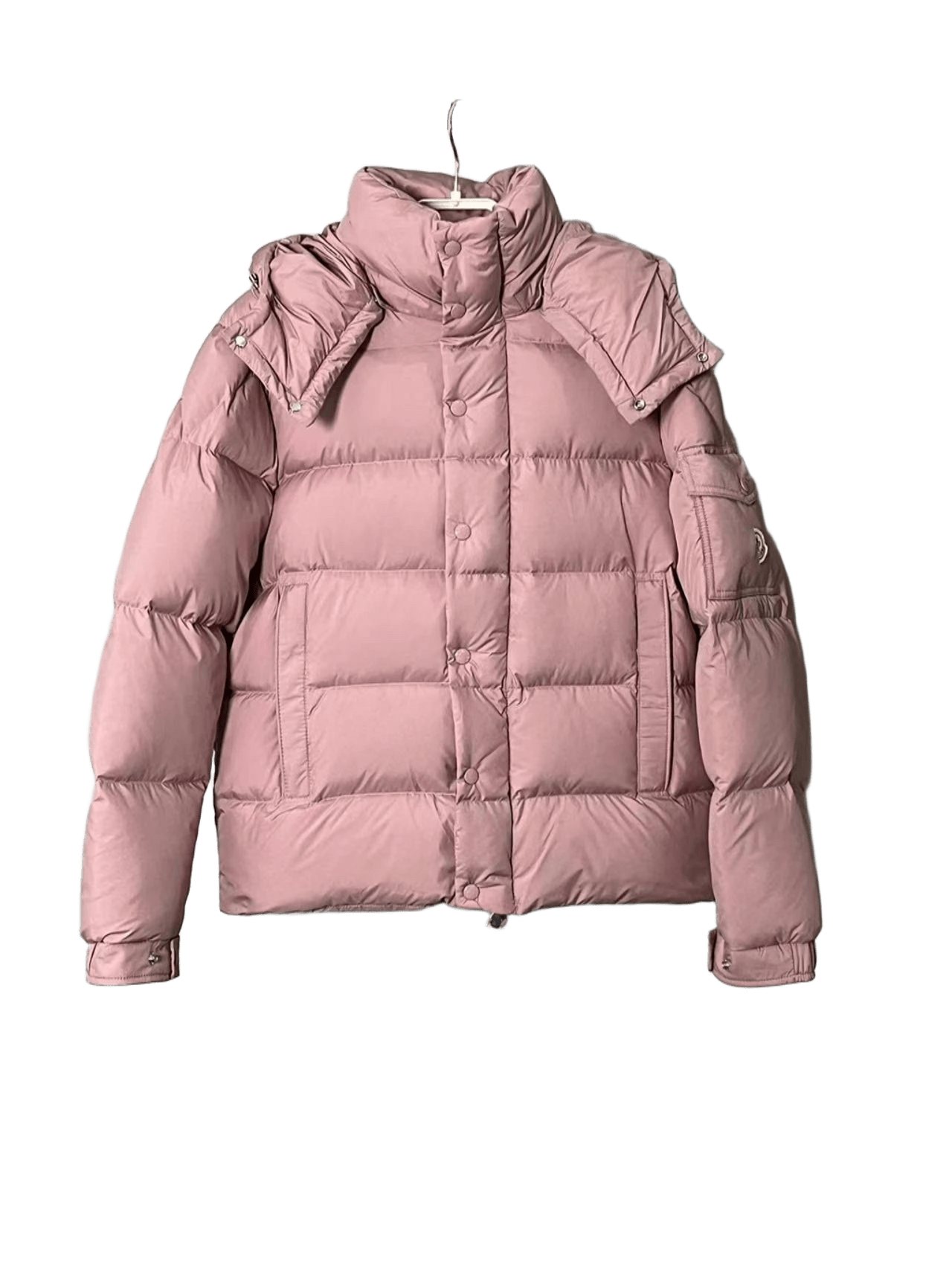 Moncler Pink Hooded Down Jacket: Warm Women's Winter Coat