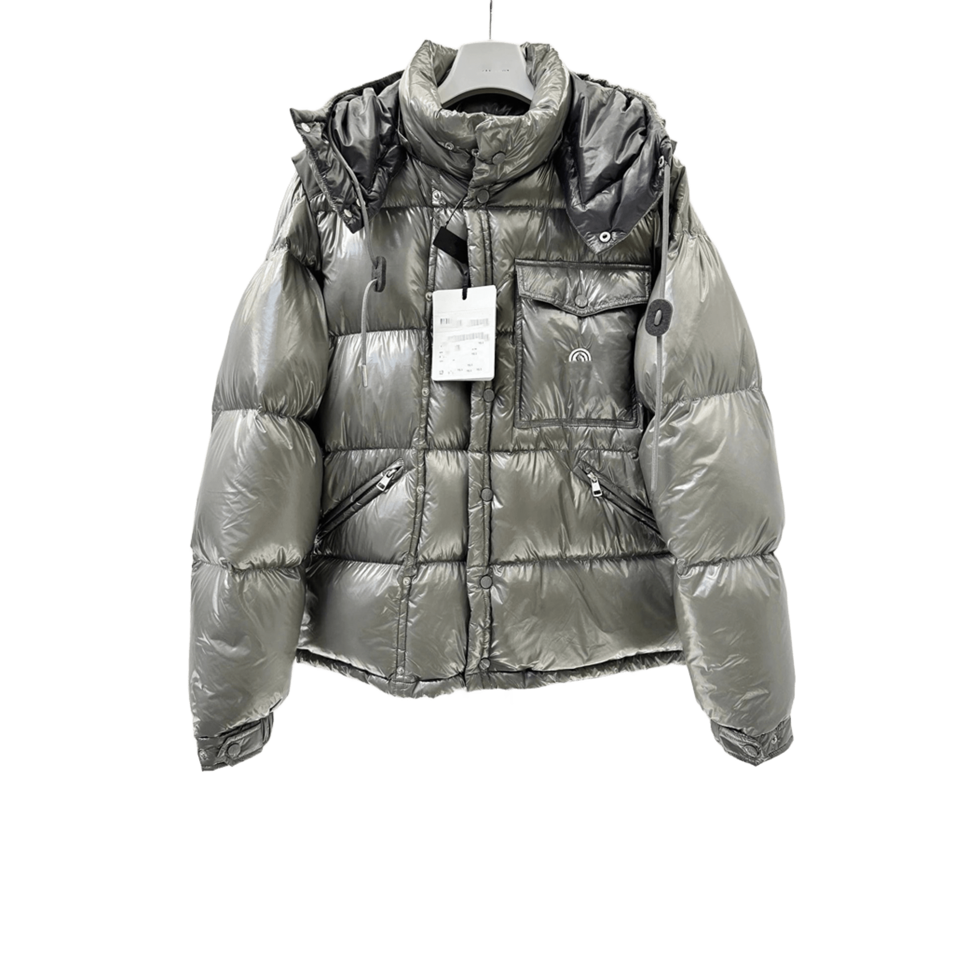 Moncler Silver Gray Down Jacket: Warm Unisex Urban Winter Coat