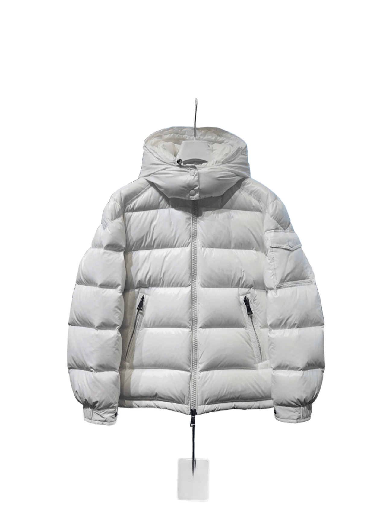 Moncler White Hooded Down Jacket: Warm, Minimalist & Unisex