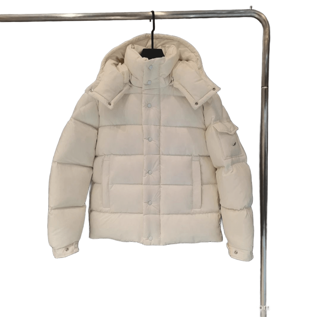 Moncler White Hooded Down Jacket: Warm Unisex Urban Coat