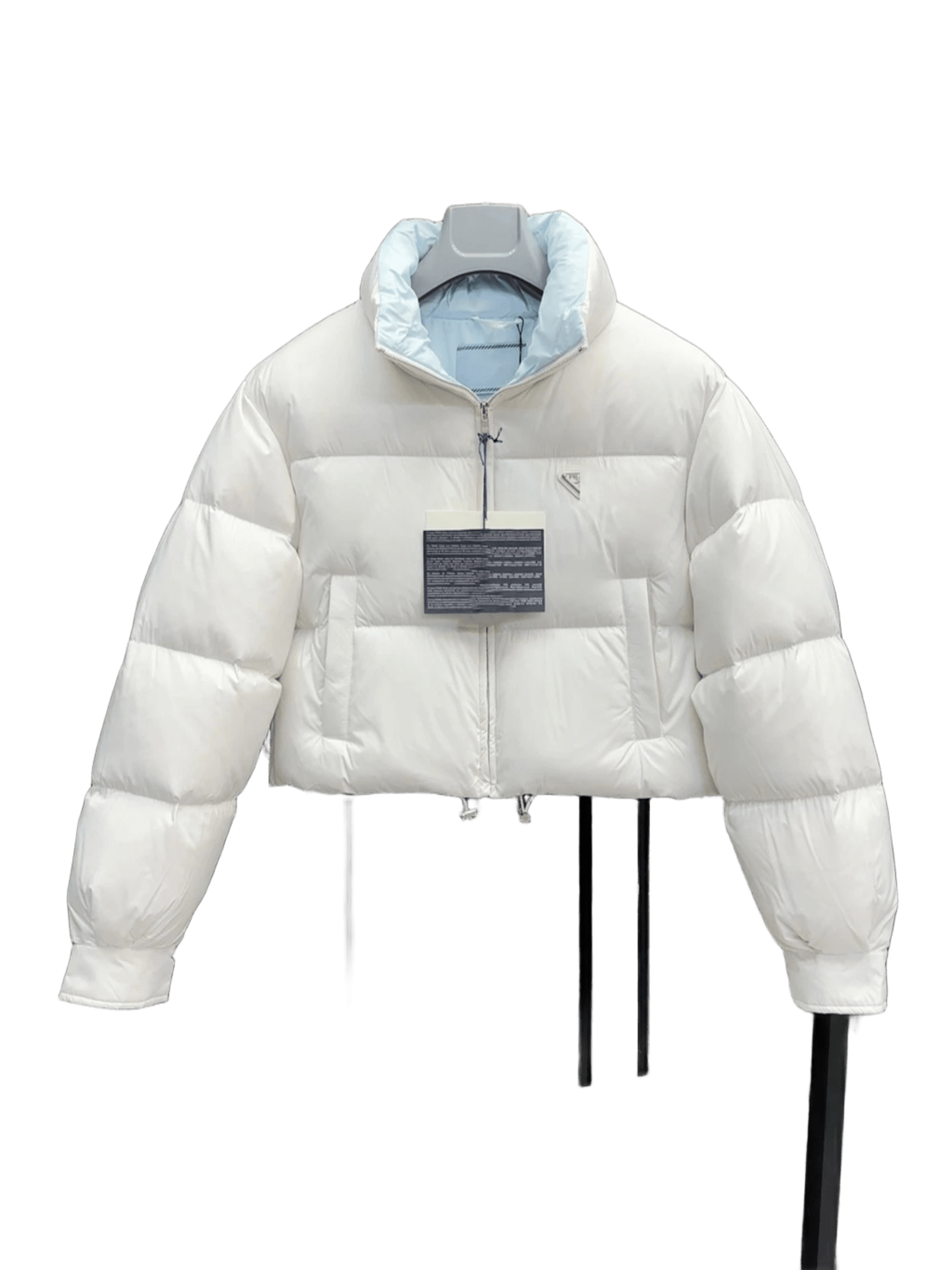 Moncler White Short Puffer Jacket for Women, Winter Stand Collar