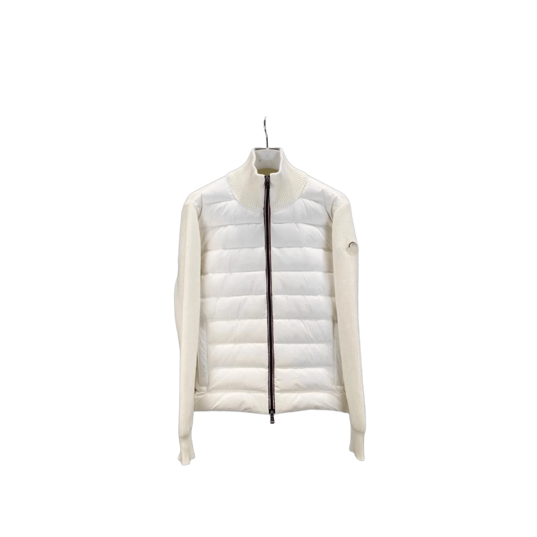 Moncler White Unisex Down Jacket, Stand Collar, Winter Warm