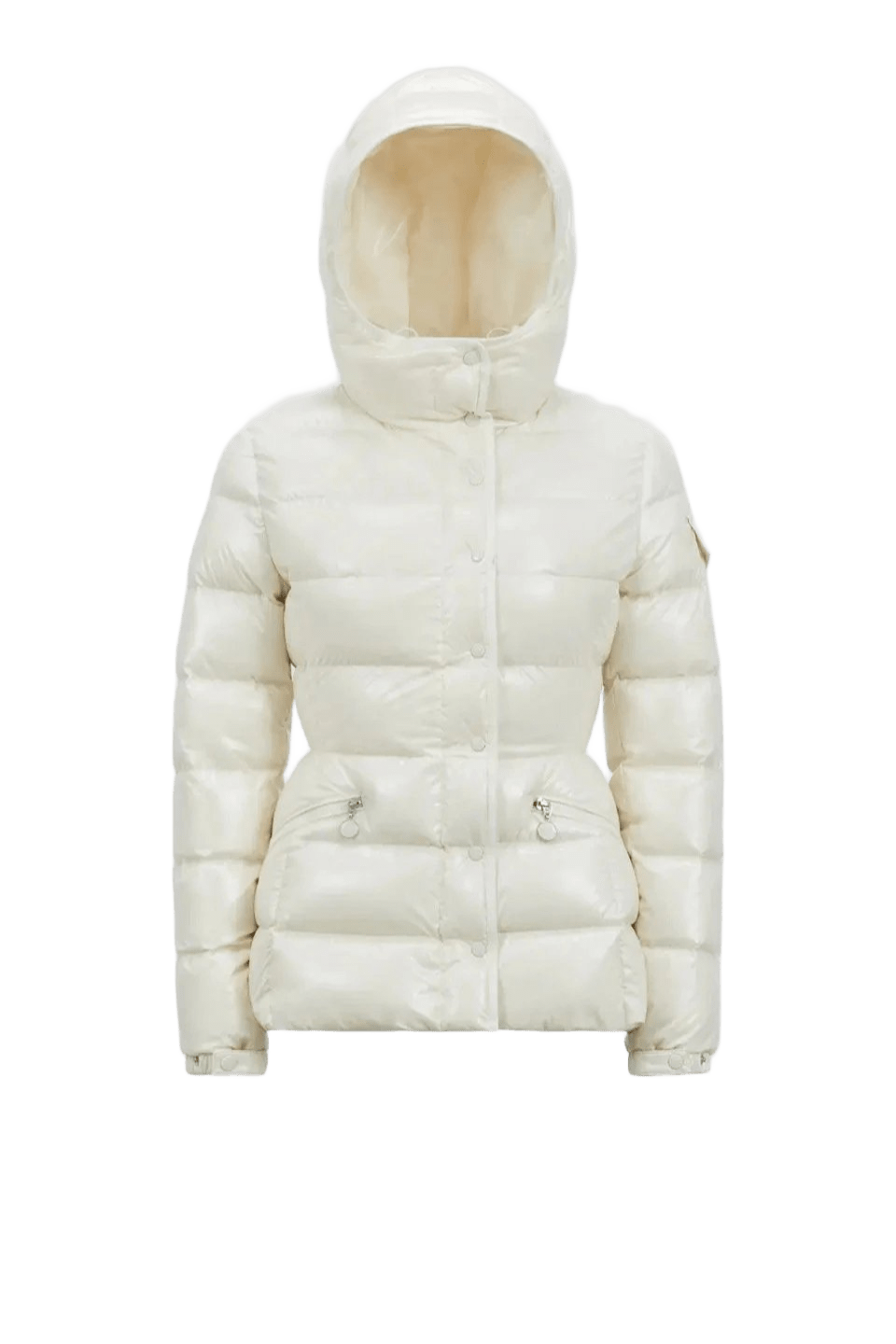 Moncler White Women's Down Jacket: Slim Fit, Warm & Chic
