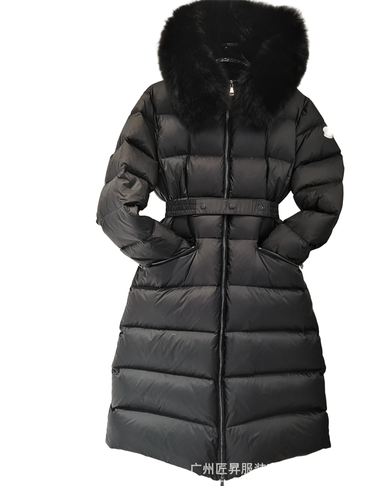 Moncler Women's Long Black Down Jacket: Warm Winter Coat