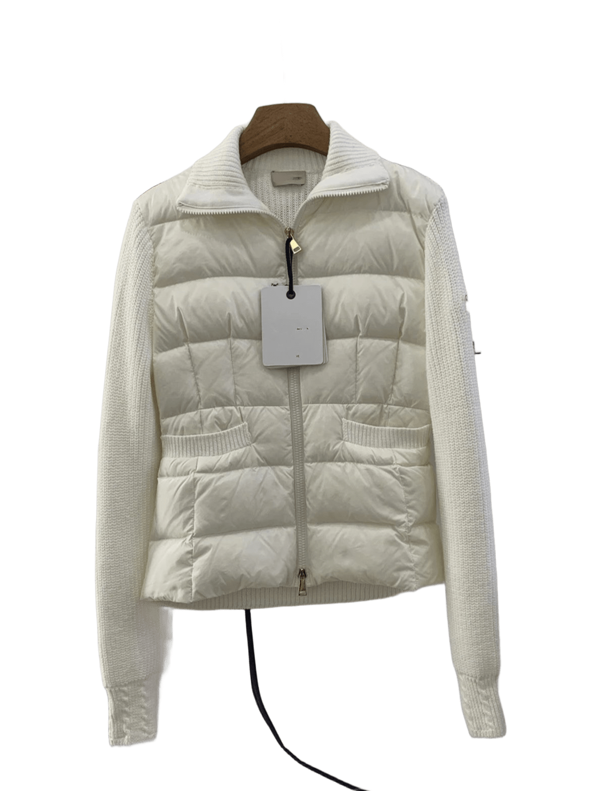 Moncler Women's White Puffer Vest, Stand Collar, Quilted