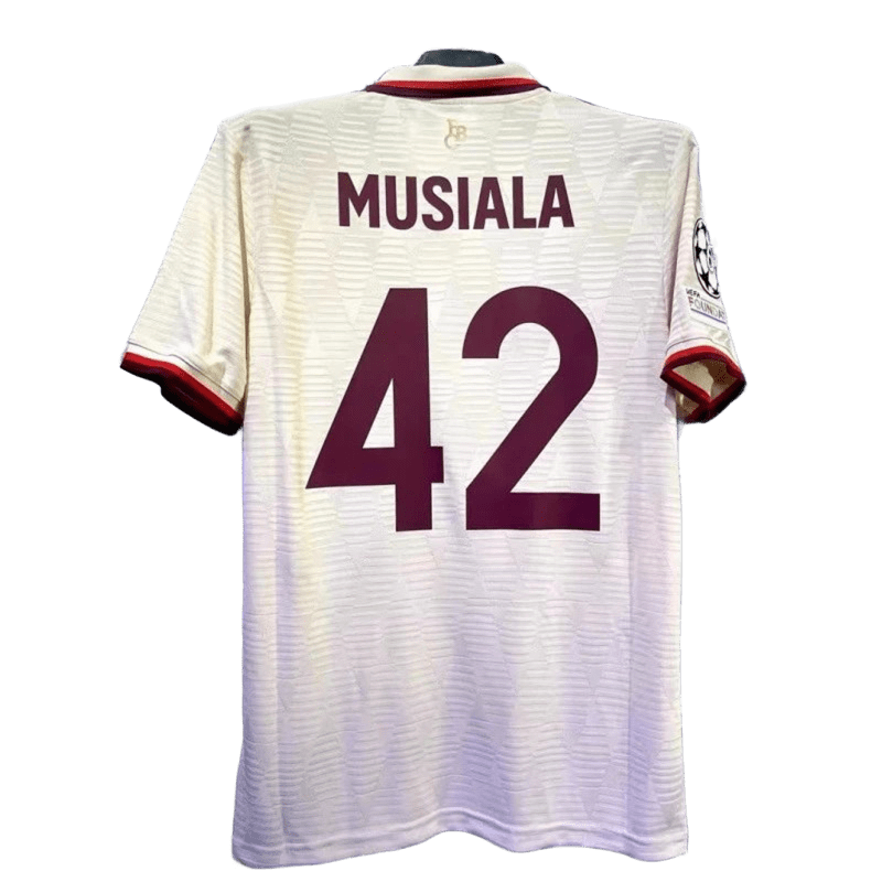 MUSIALA 42 White Soccer Jersey: Breathable Unisex Football Shirt