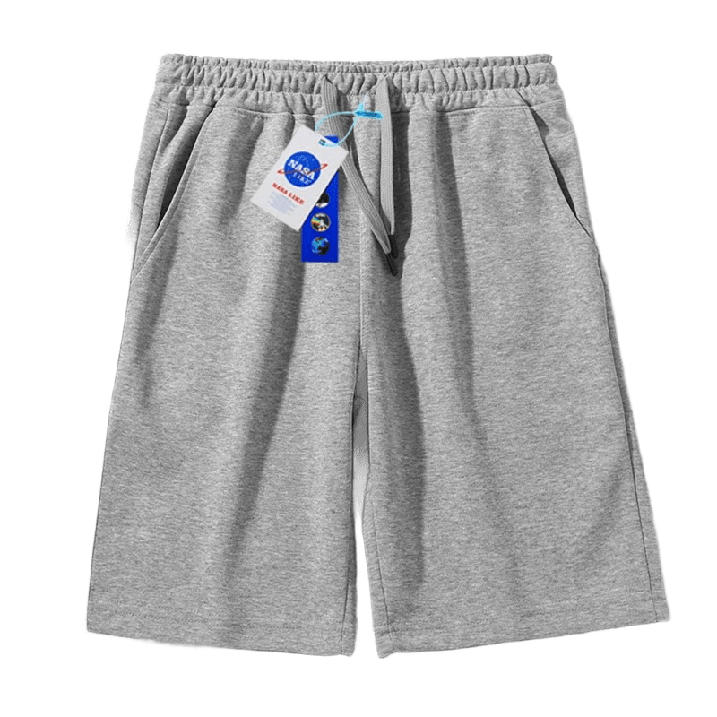 NASALIKE Cotton Grey Shorts with Drawstring Waist