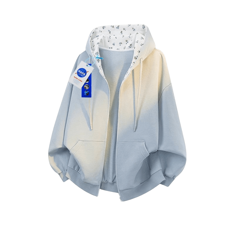NASALIKE Fade Blue Hoodie - Cotton Unisex Pullover