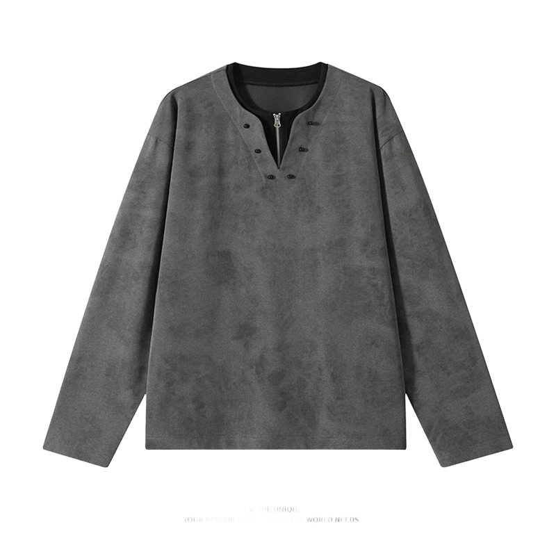 NASALIKE Grey Long-Sleeve Top - Soft, Breathable Unisex