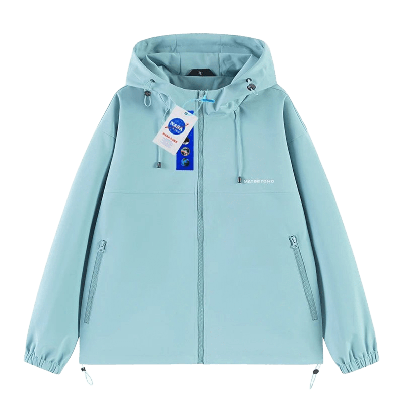 NASALIKE Light Blue Windproof Hooded Jacket, Unisex