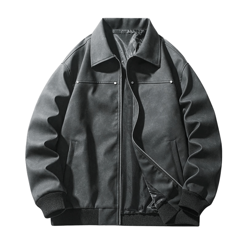 NASALIKE Men's Black Windproof Jacket | Minimalist Zip-Up