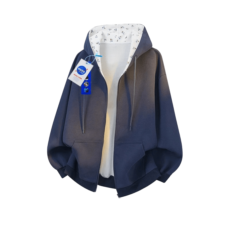 NASALIKE Navy Blue Cotton Hoodie: Unisex, Warm & Adjustable