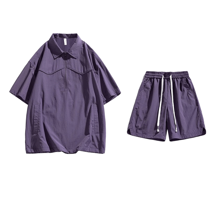 NASALIKE Purple Tracksuit: Breathable Streetwear Set