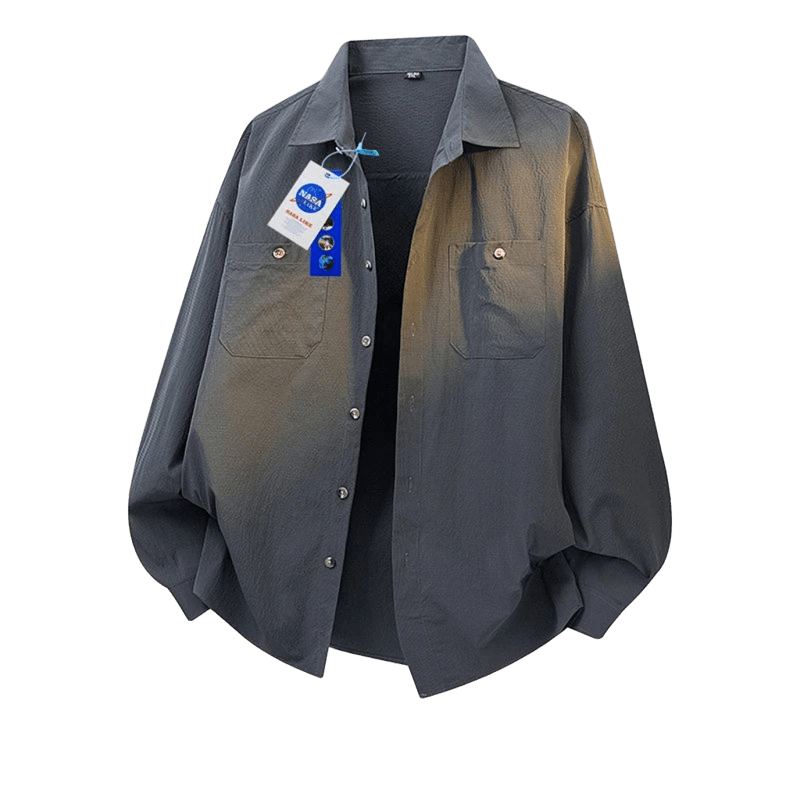 NASALIKE Thermal Shirt, Grey, Unisex, Flip Collar & Pockets