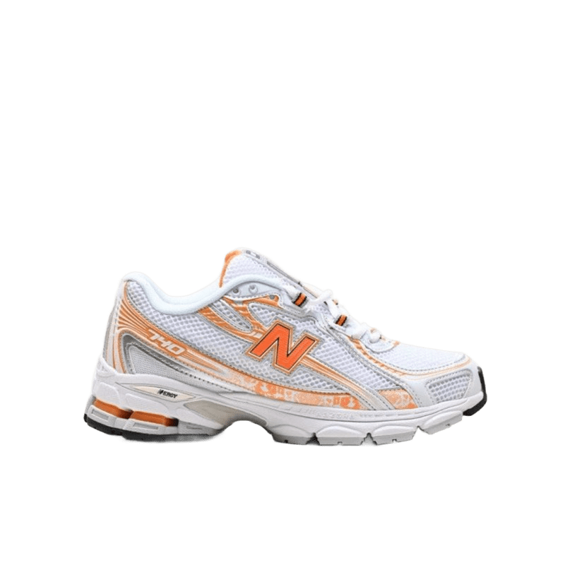 New Balance 140 White Orange Retro Cushioned Sneakers