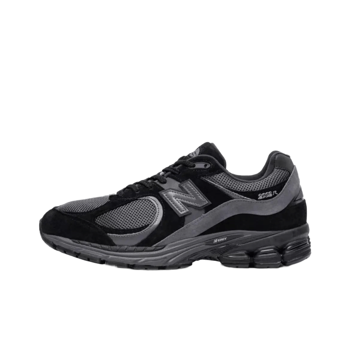 New Balance 2002R Black Grey Suede Unisex Sneakers