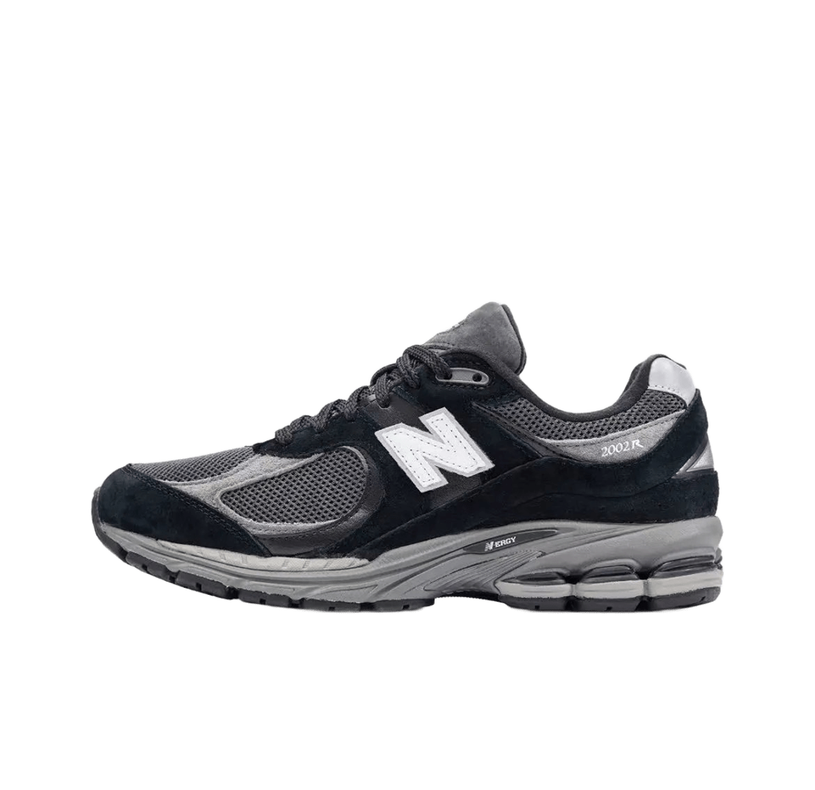 New Balance 2002R Black/Grey Suede & Mesh Retro Sneakers