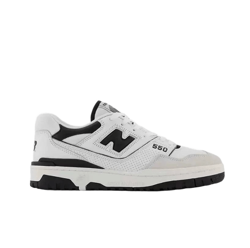 New Balance 550 Black White Leather Retro Sneakers