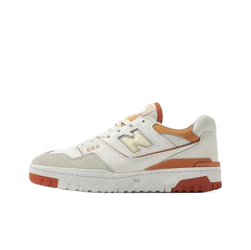 New Balance 550 White Brown Leather Suede Retro Sneakers