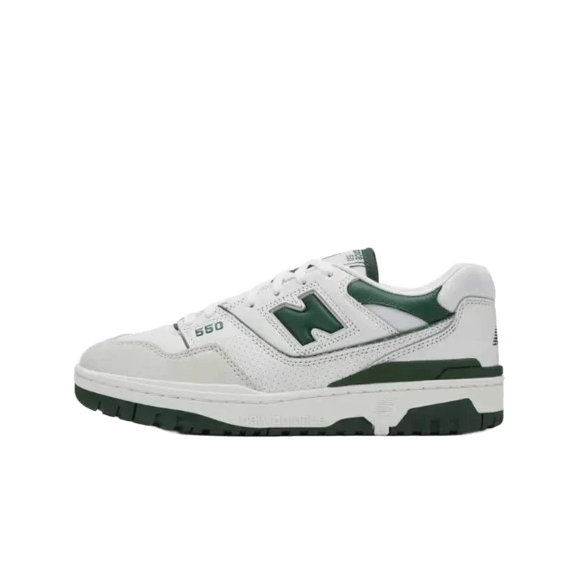 New Balance 550 White Green Leather Unisex Sneakers