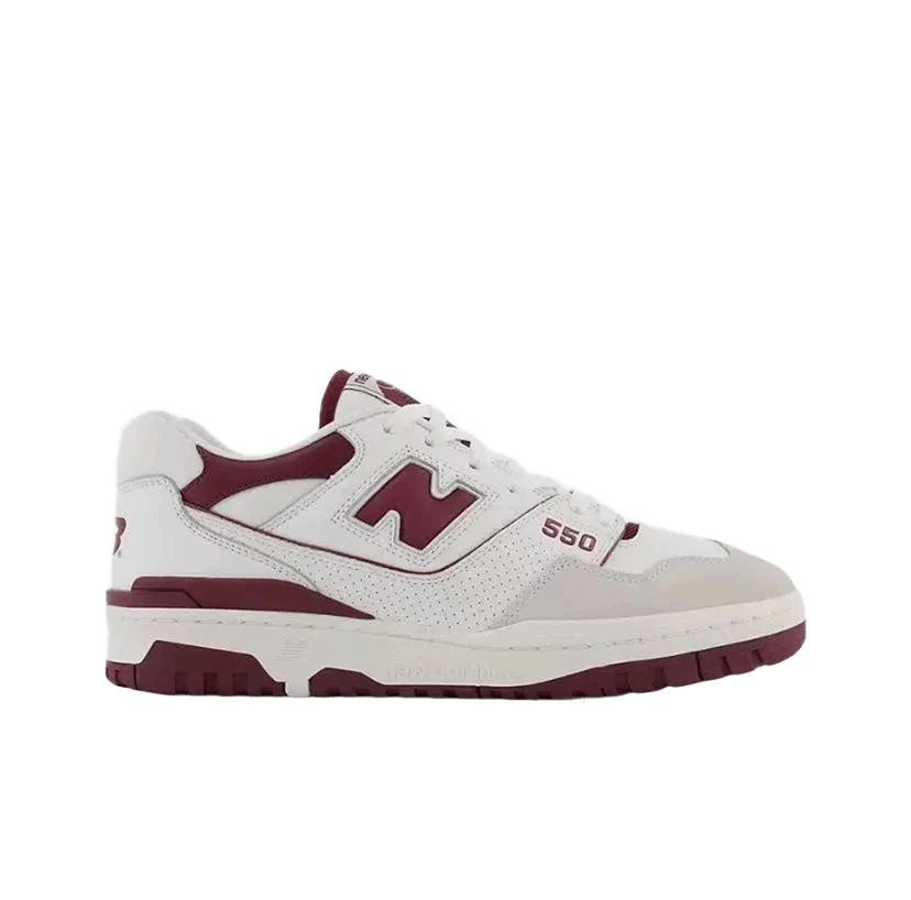 New Balance 550 White Red Leather Unisex Sneakers