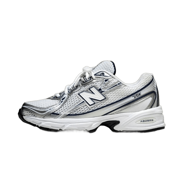 New Balance 740 Silver White Retro Cushioned Sneakers