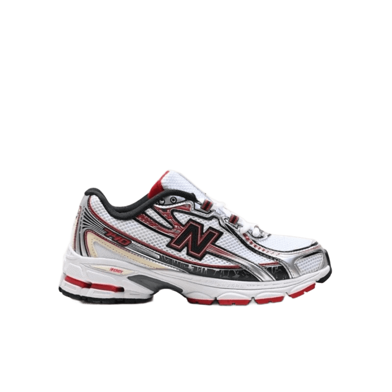 New Balance 740 White Red Retro Cushioned Sneakers
