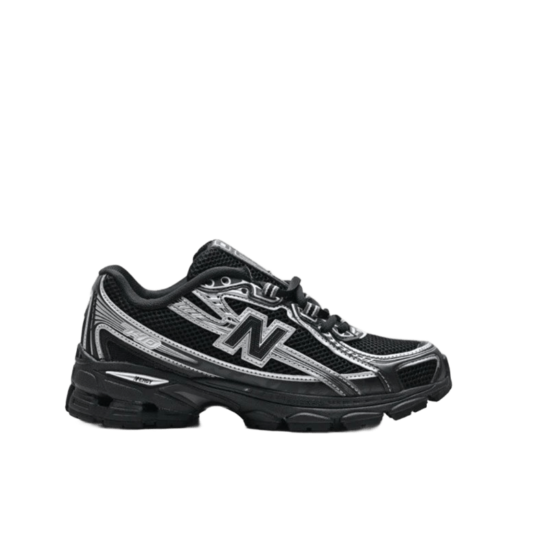 New Balance 90s Retro Black Sneakers: Cushioned & Breathable