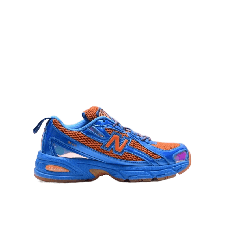 New Balance Blue & Orange Cushioned Mesh Sneakers, Unisex