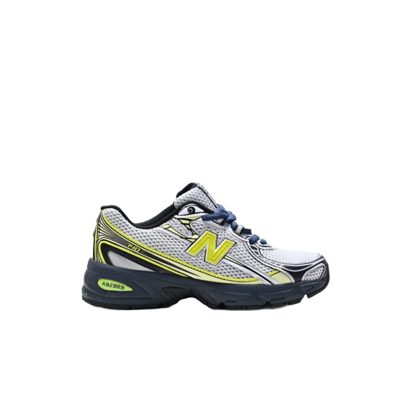 New Balance Grey/White/Yellow Cushioned Breathable Running Shoes