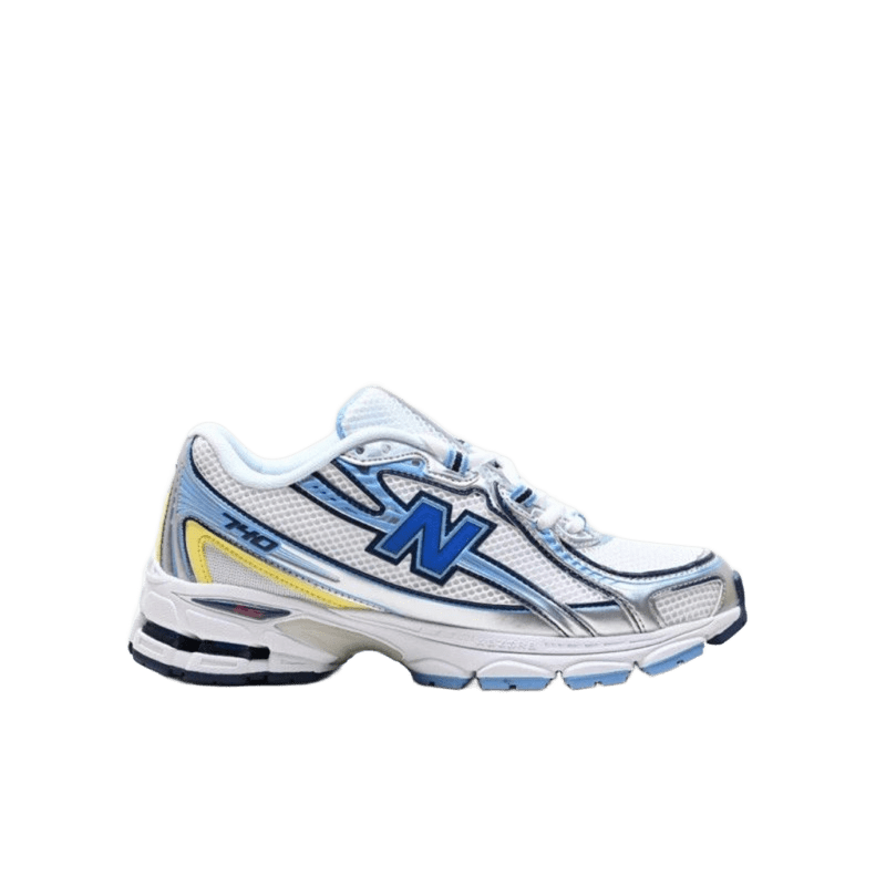New Balance White & Blue Retro Mesh Cushion Sneakers