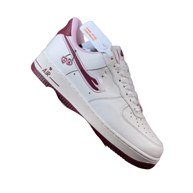 Nike Air Force 1 Beige Leather Vintage Cherry Embroidery
