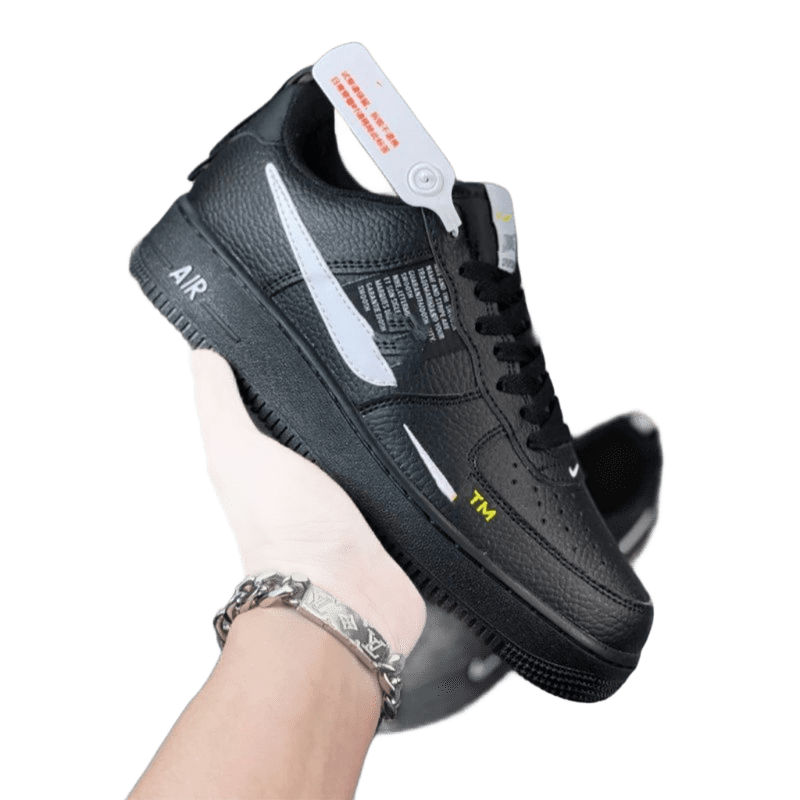 Nike Air Force 1 Black Leather Sneakers for Men & Women
